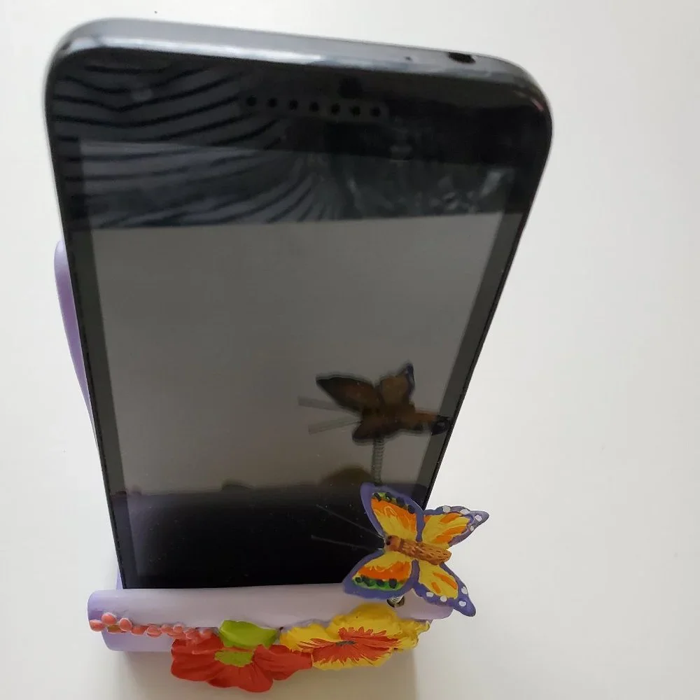 Celular Phone HOLDER DESIGN IN CERAMIC WITH BUTTERFLY